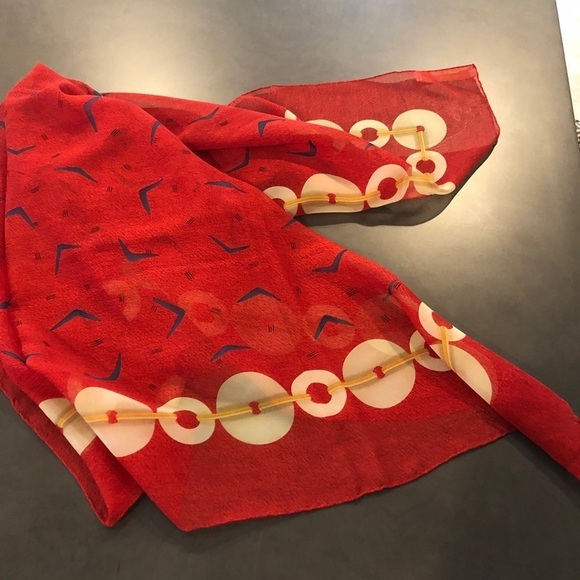 BVLGARI Red Square Scarf 34x34 - Picture 2 of 4